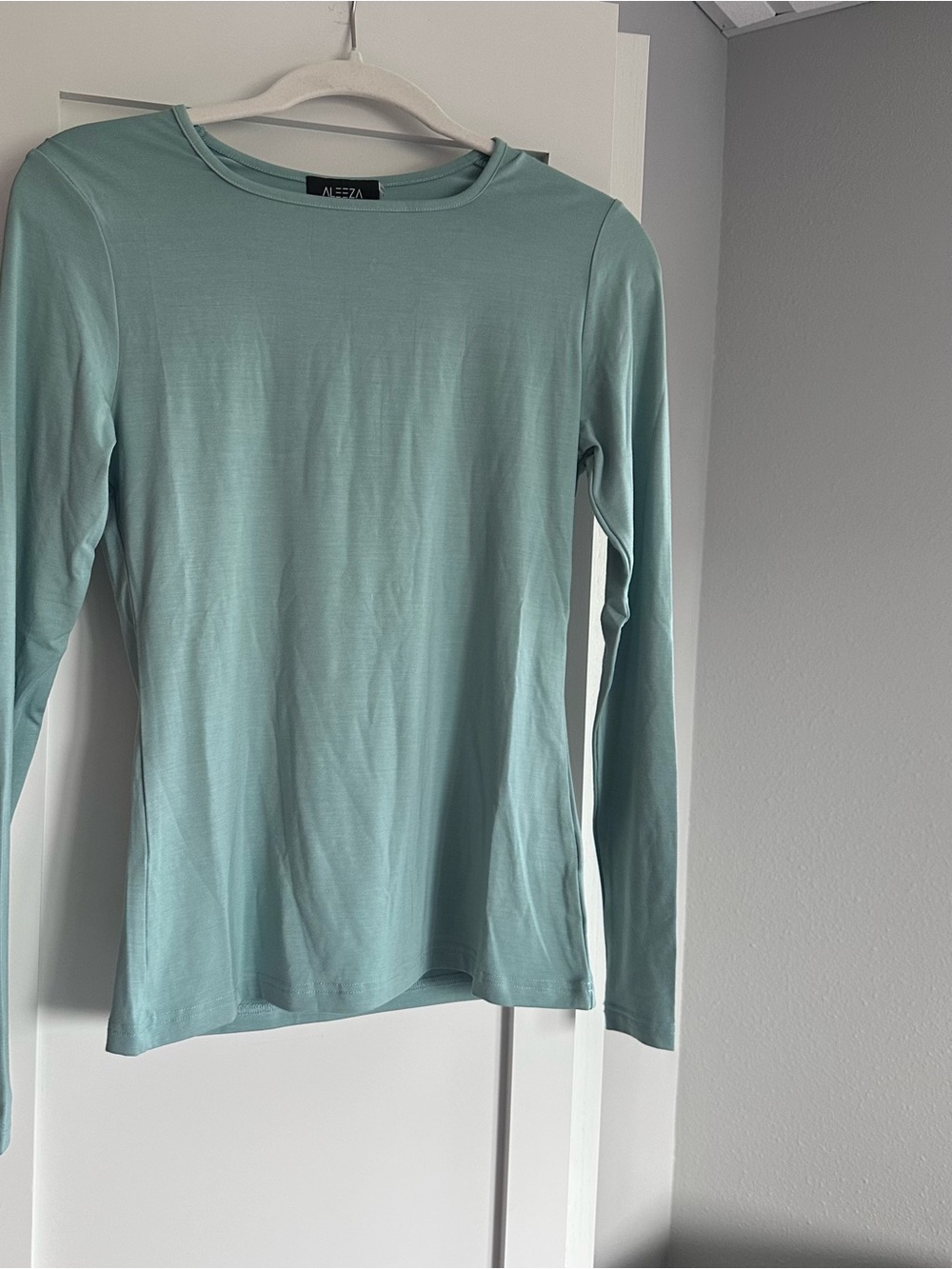 AEEZA PARIS  in teal Green Long Sleeve  square neck